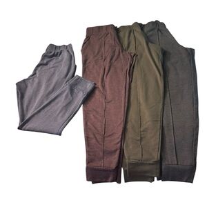 Cuddl Duds Women's Sweat Pants in Gray, Brown, Olive, and Blue Bundle